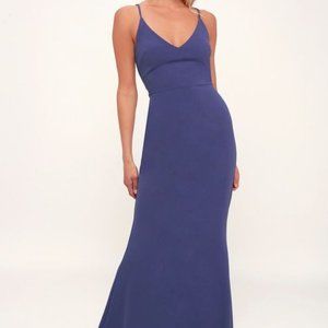 NEW!! Lulus Infinite Glory Blue Long Maxi Dress